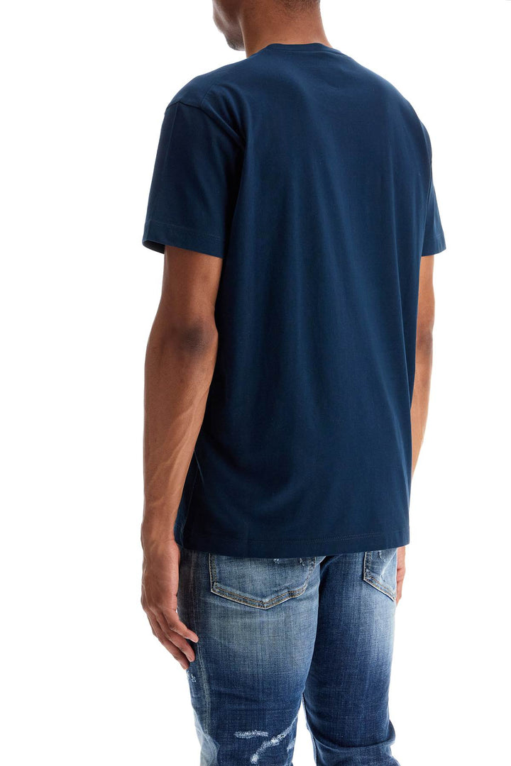 T Shirt In Cotone Blu Navy Con Scollo Ampio