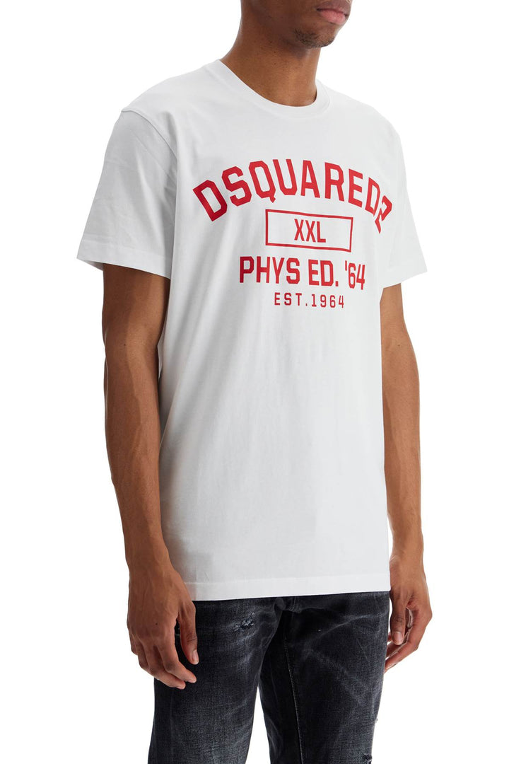 T Shirt In Cotone Bianco Con Logo Phys Ed. '64