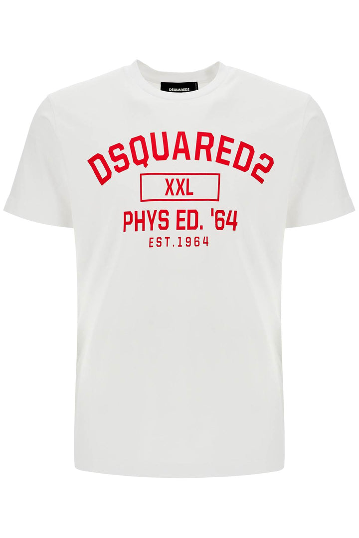 T Shirt In Cotone Bianco Con Logo Phys Ed. '64