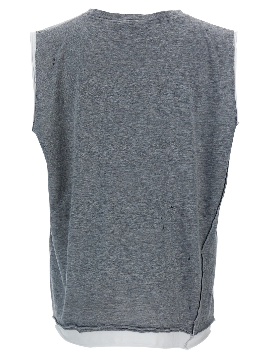 Flocked Logo Tank Top Top Grigio