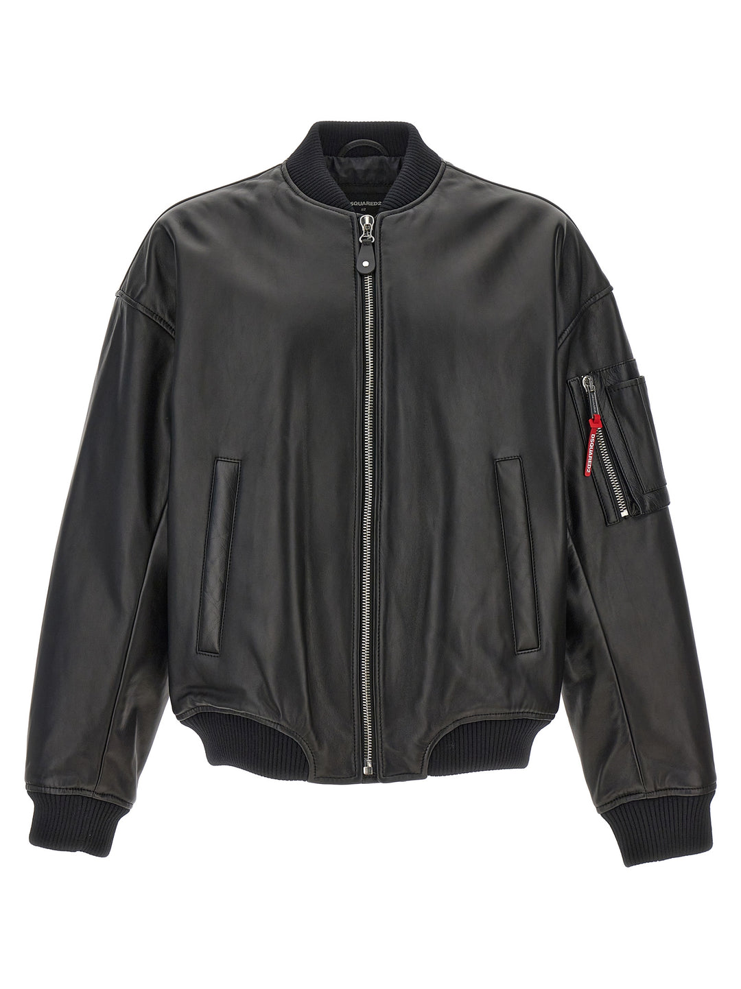 Leather Bomber Jacket Giacche Nero