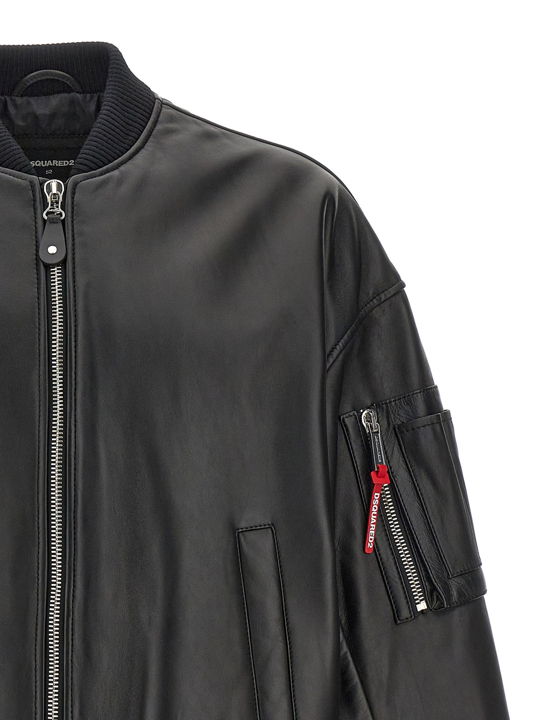 Leather Bomber Jacket Giacche Nero