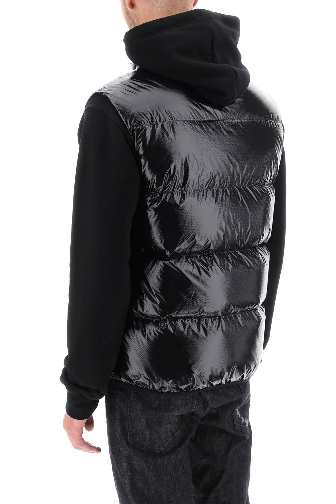 Gilet In Nylon Lucido Imbottito