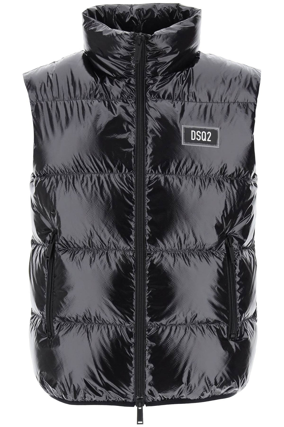 Gilet In Nylon Lucido Imbottito