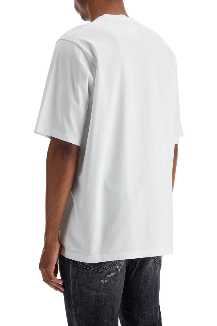 T Shirt In Cotone Bianco Con Logo Dsq2