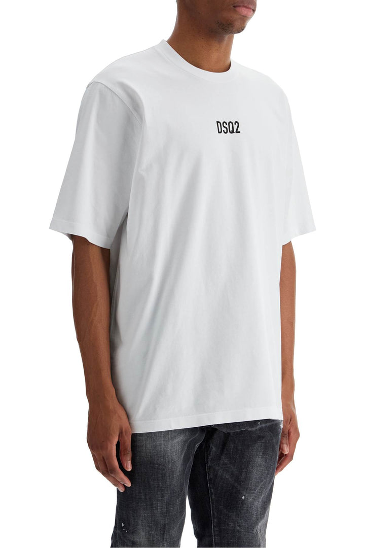 T Shirt In Cotone Bianco Con Logo Dsq2