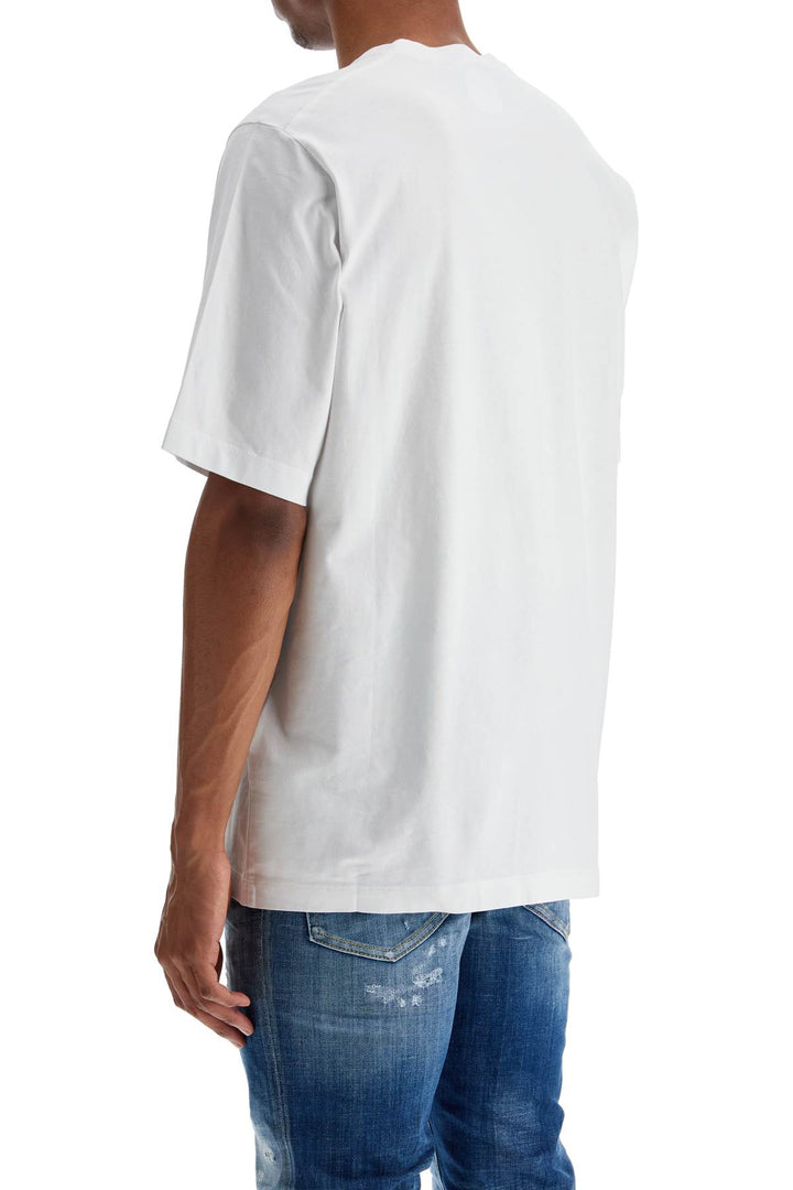 T Shirt Uomo In Cotone Bianco Con Logo