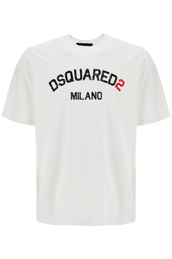 T Shirt Uomo In Cotone Bianco Con Logo