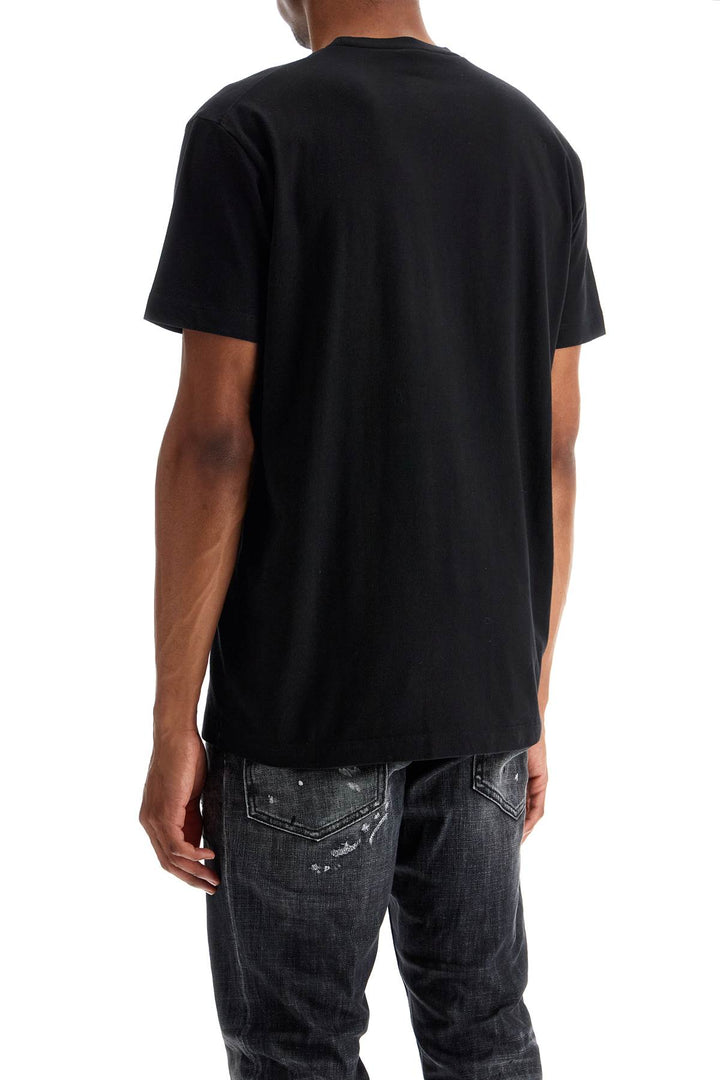 T Shirt In Cotone Nero Con Logo Ricamato