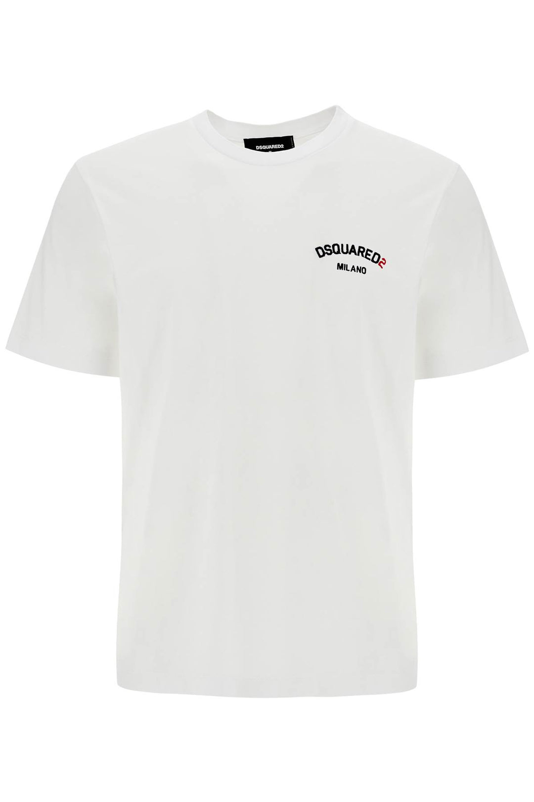 T Shirt In Cotone Bianco Con Logo Ricamato