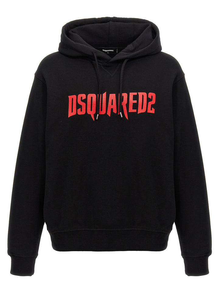 Logo Print Hoodie Felpe Nero