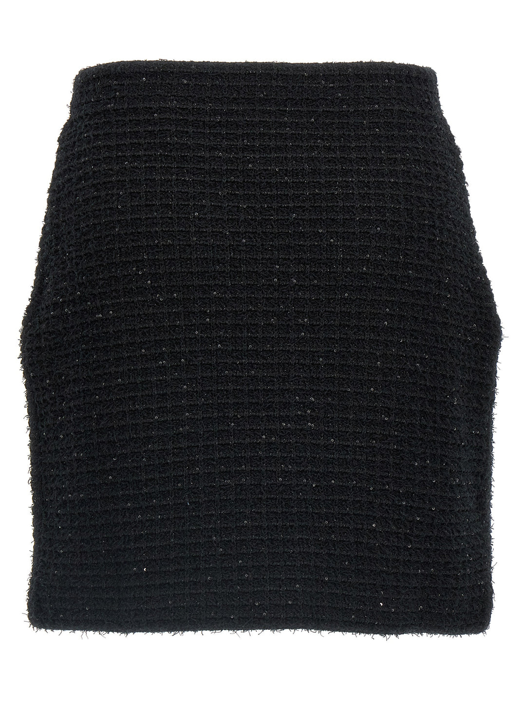 Black Textured Knit Mini Gonne Nero