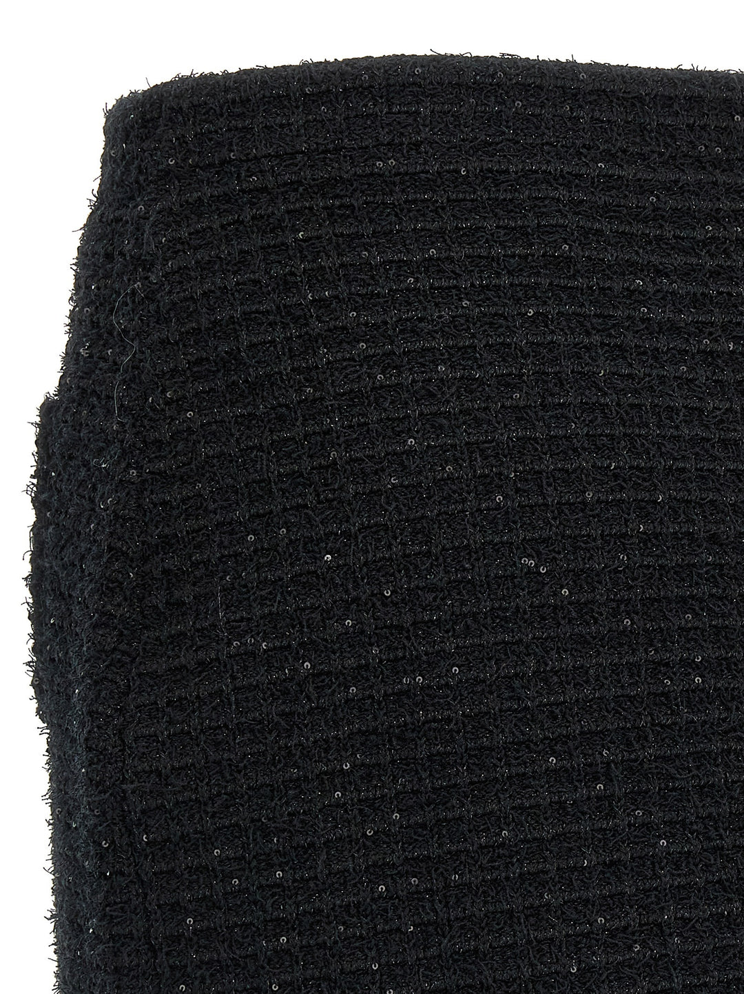 Black Textured Knit Mini Gonne Nero