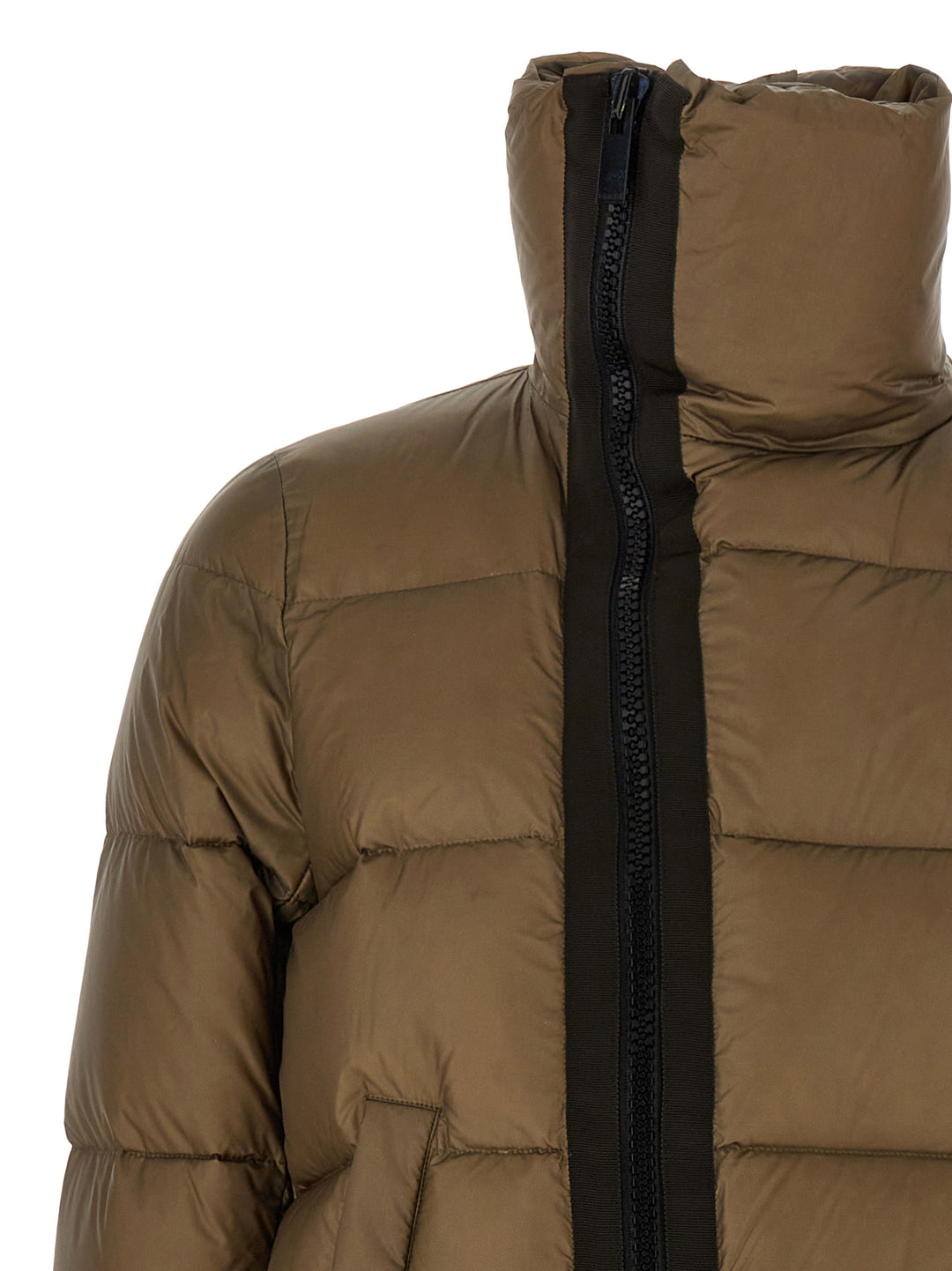 Flared Padded Down Jacket Giacche Beige