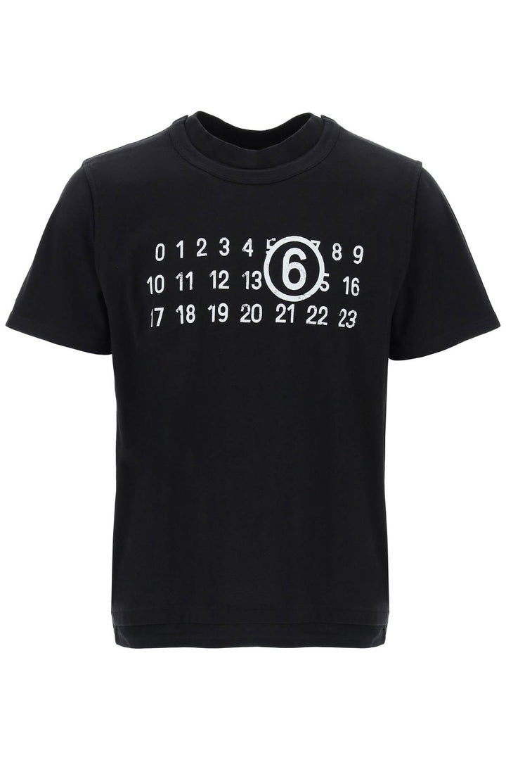 T Shirt Effetto Stratificato Con Stampa Numeric Signature