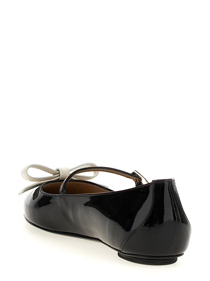 Felicity Flat Shoes Bianco/Nero