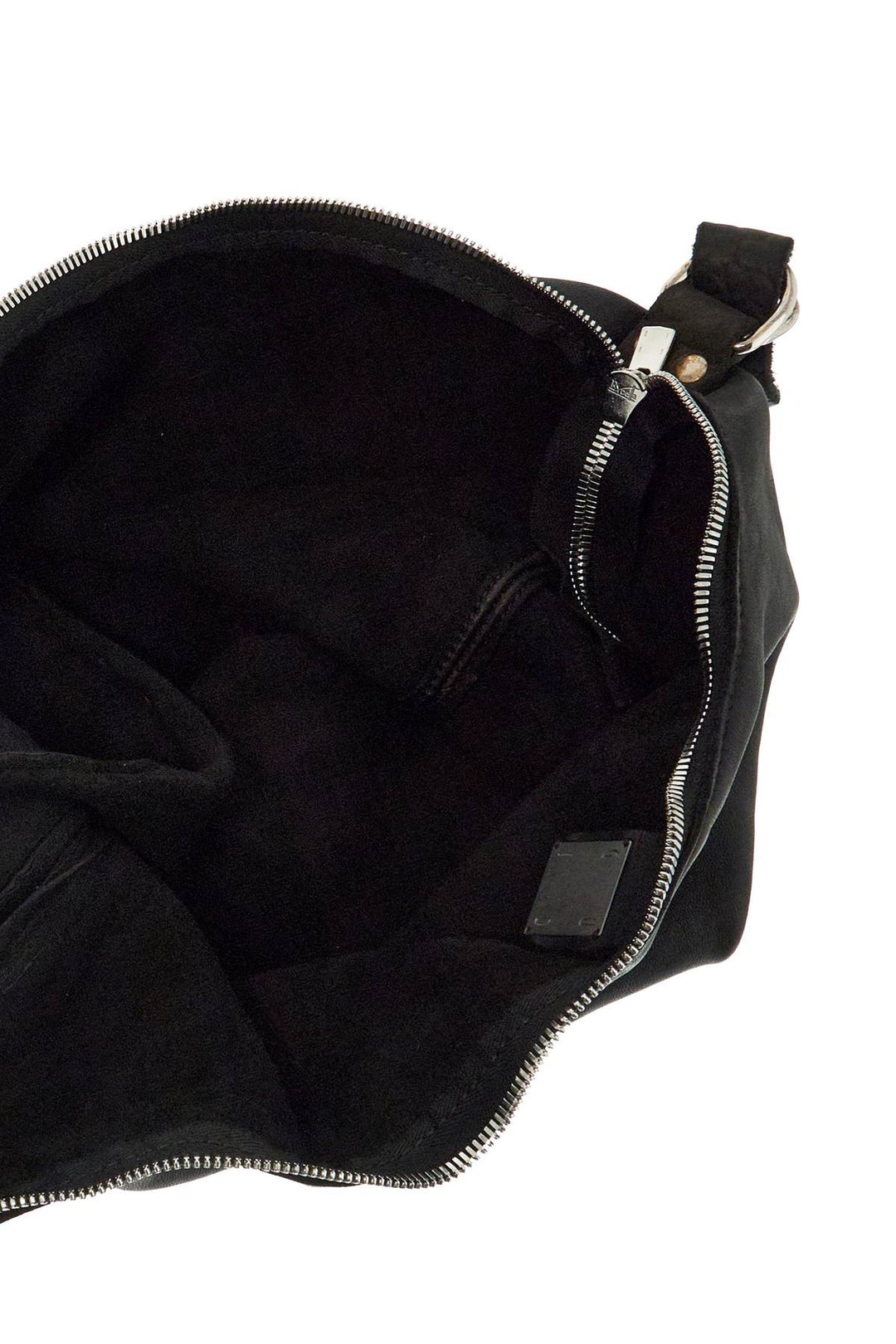 Borsa A Tracolla In Pelle Di Cavallo Nera Con Zip