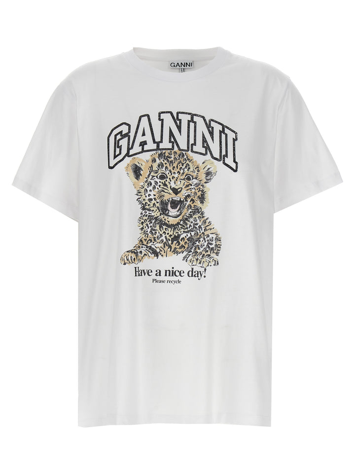 Leopard T Shirt Bianco