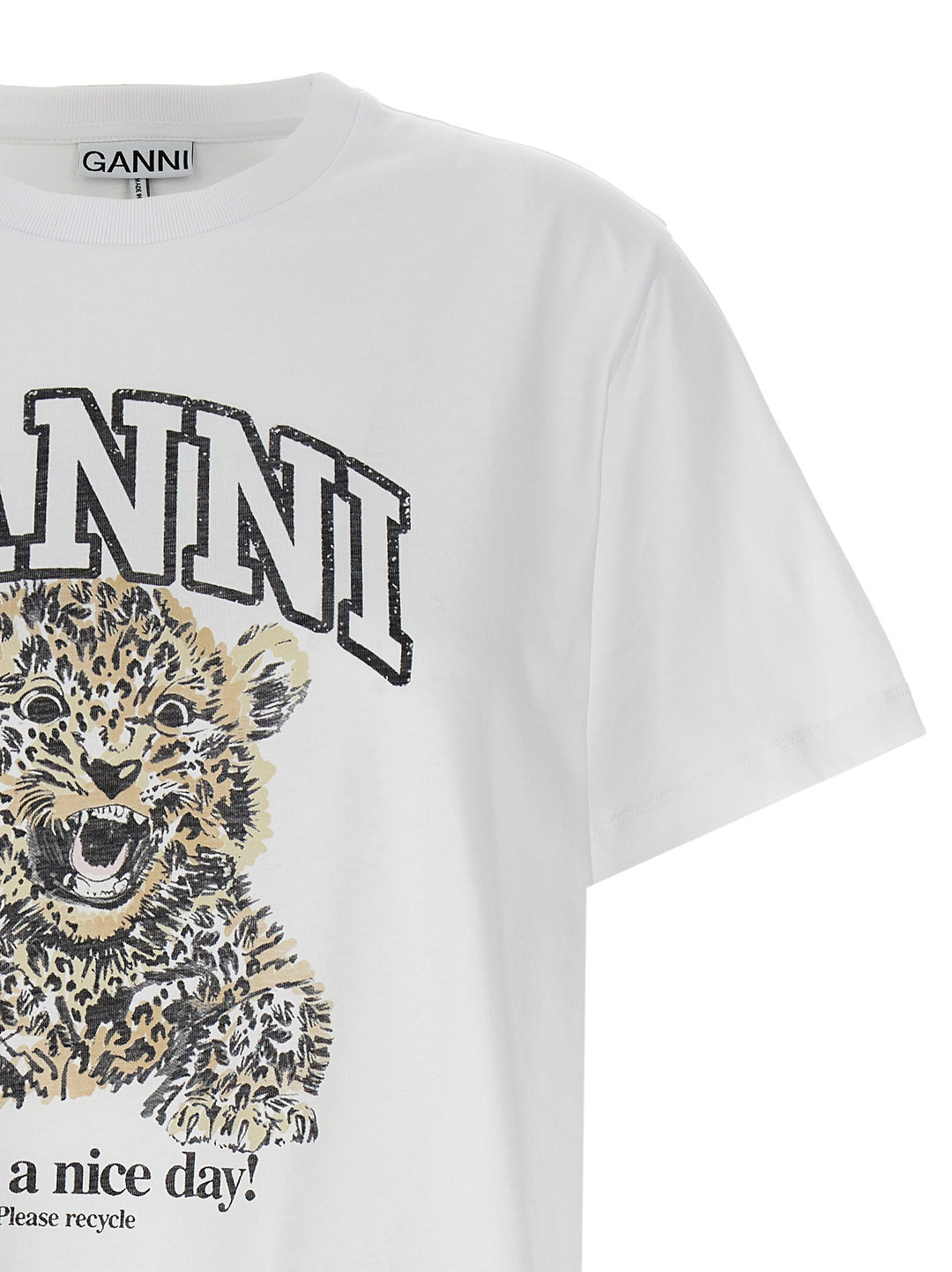 Leopard T Shirt Bianco