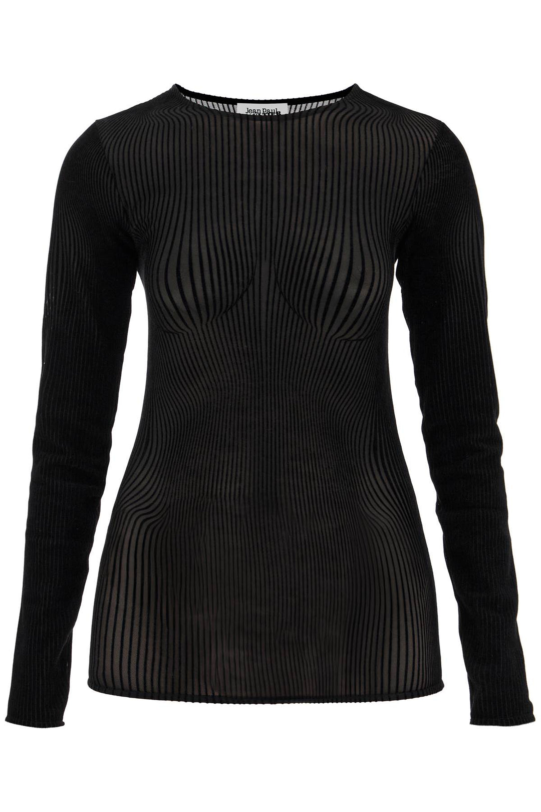 Top In Mesh 'Morphing Pinstripes'