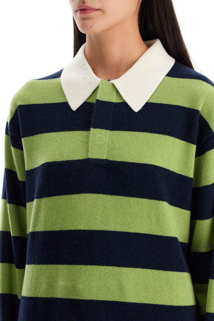 Maglia Polo In Cashmere A Righe