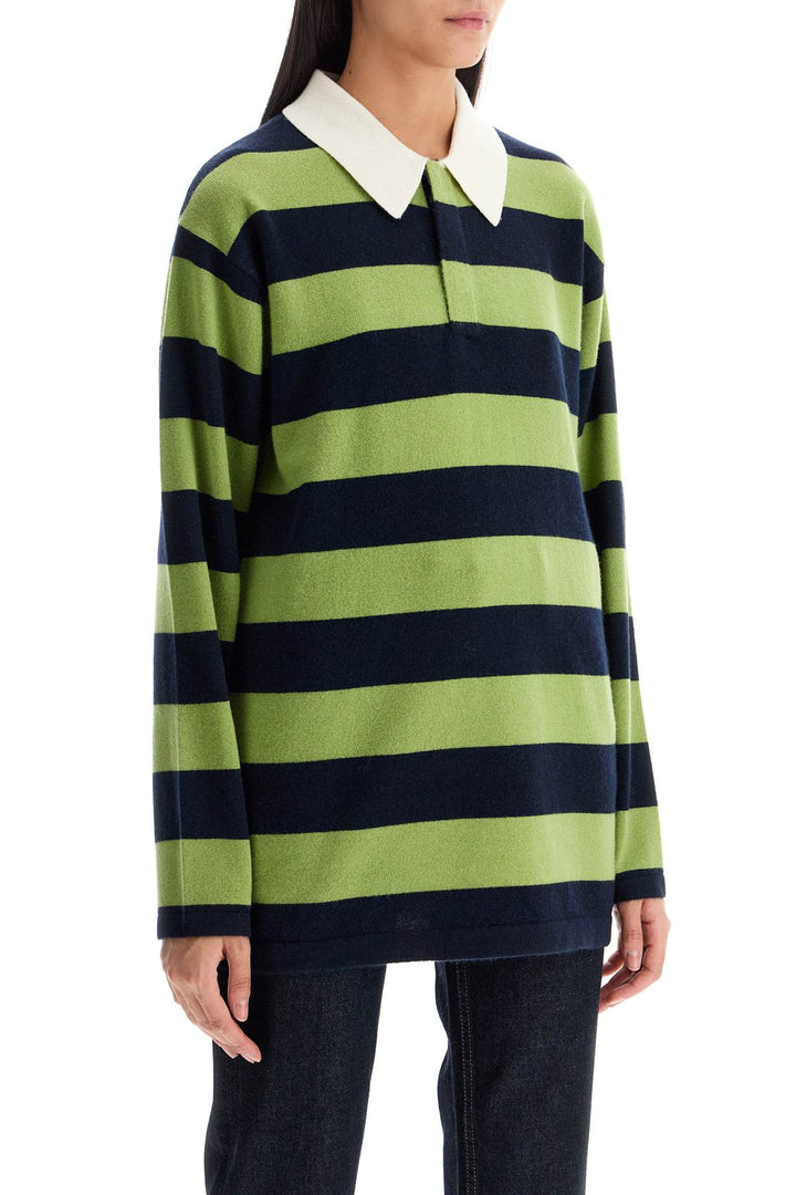 Maglia Polo In Cashmere A Righe