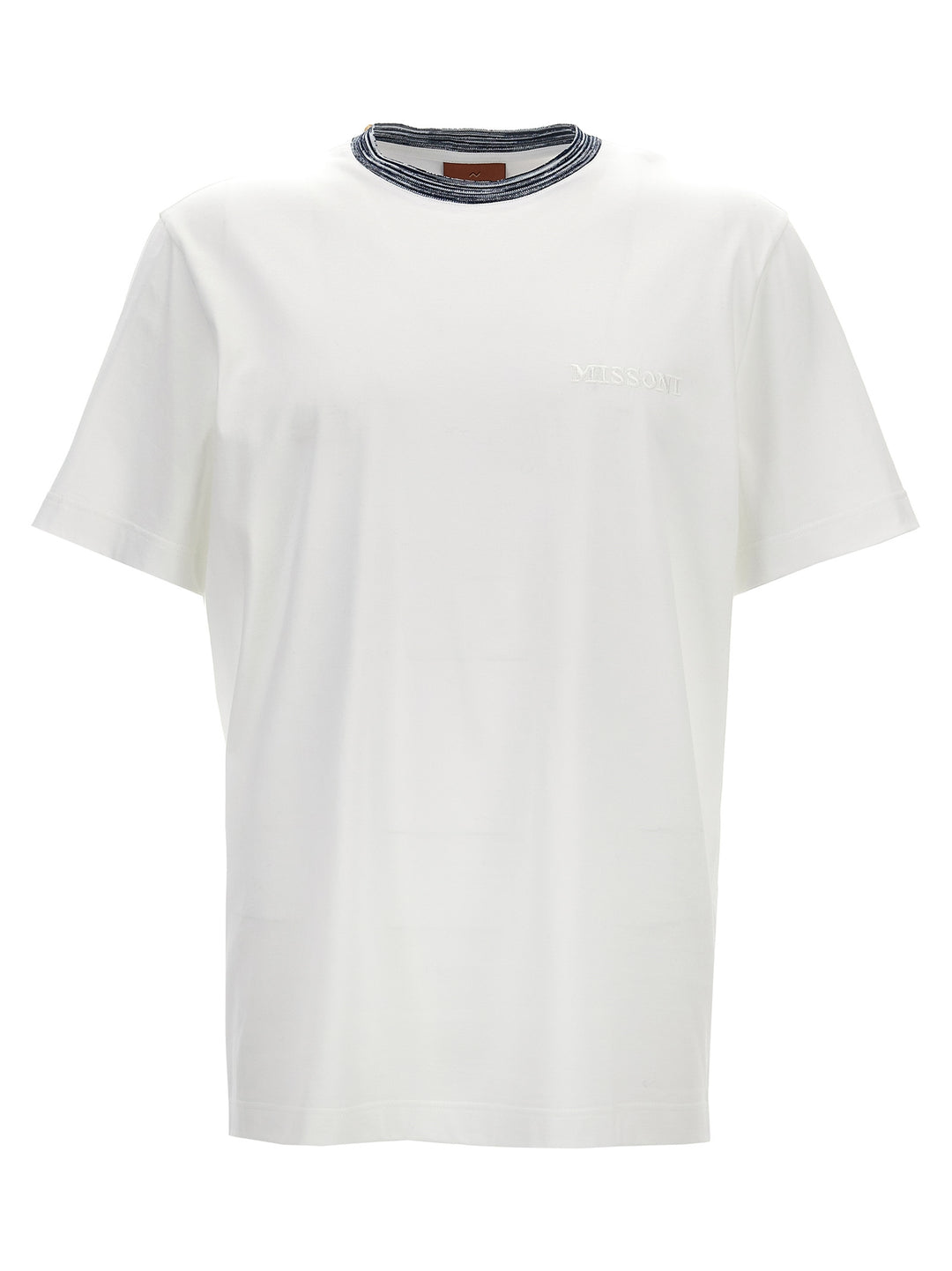 Logo Embroidery T Shirt Bianco