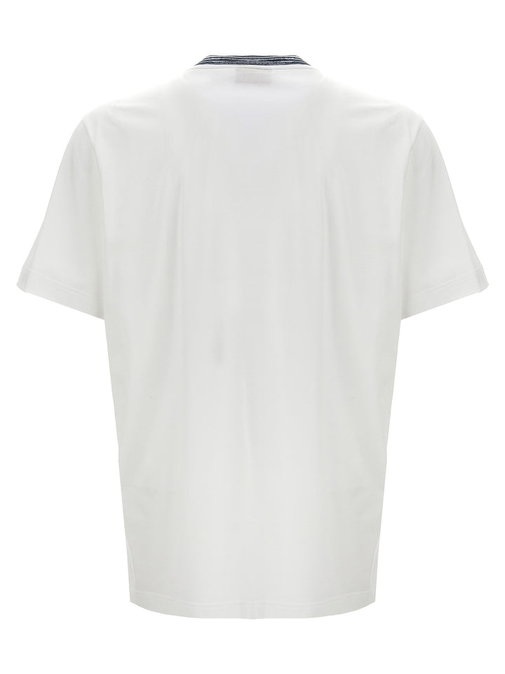 Logo Embroidery T Shirt Bianco