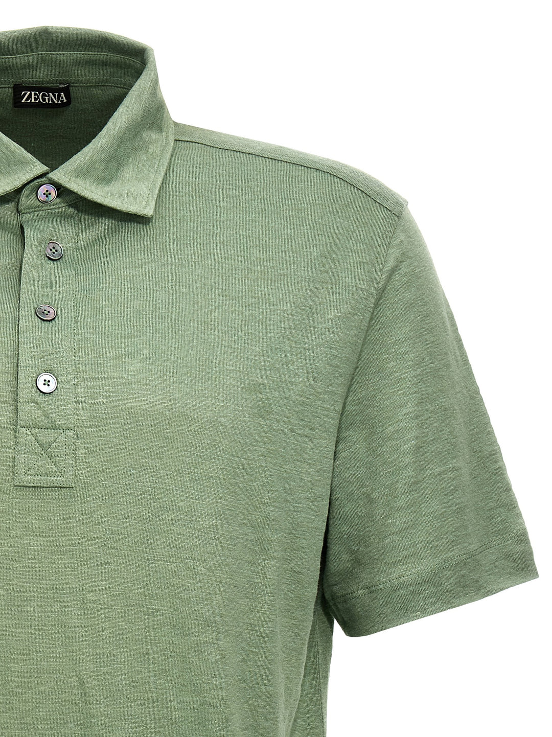 Linen  Shirt Polo Verde