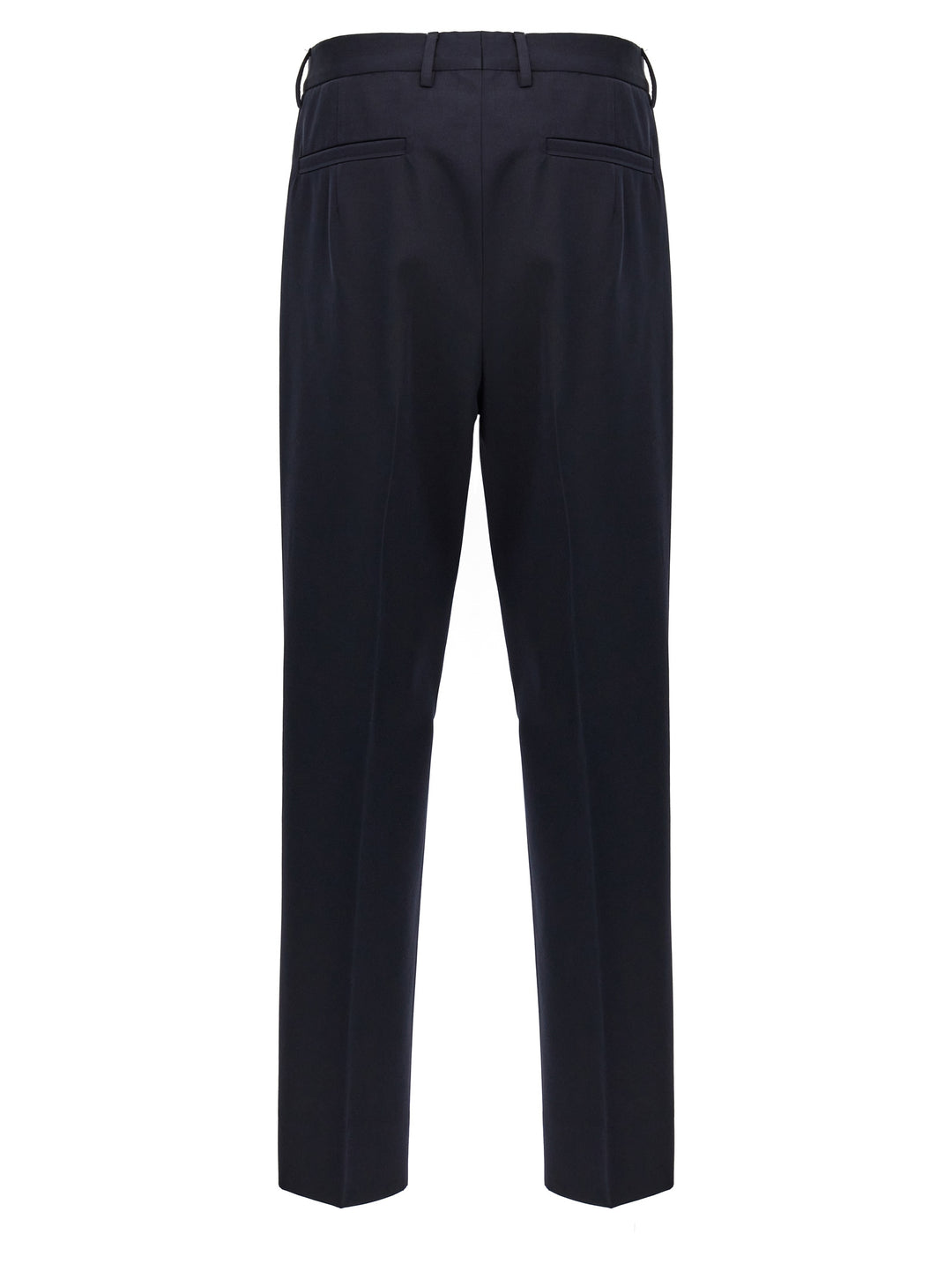 Wool Cotton Pantaloni Blu