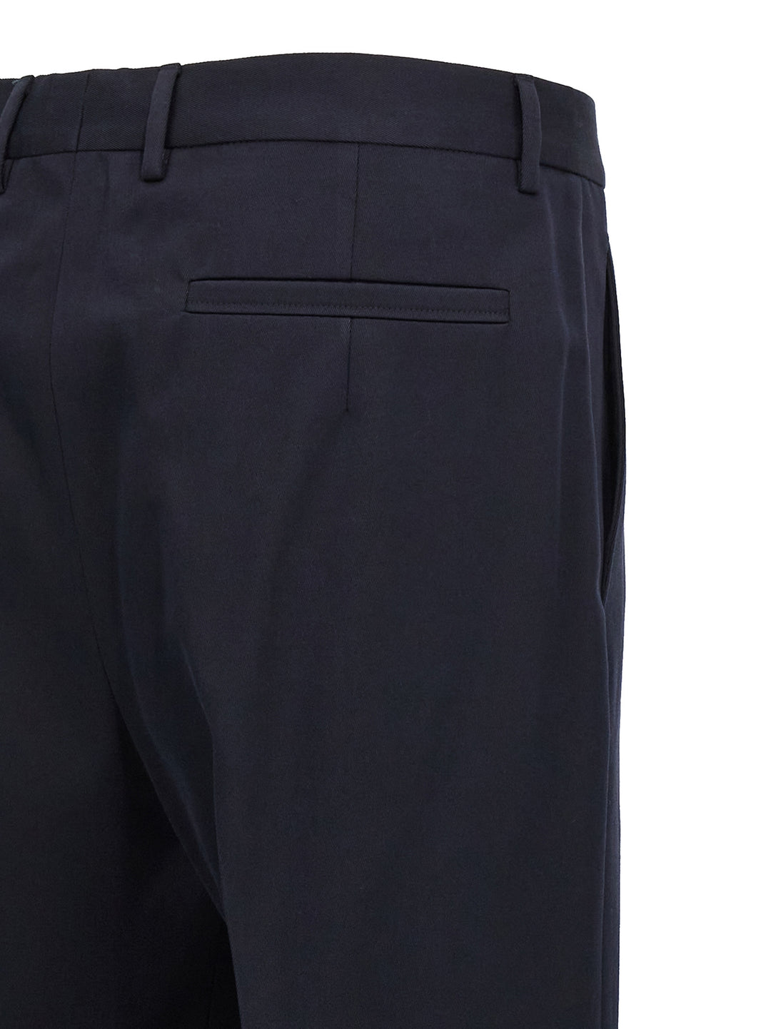 Wool Cotton Pantaloni Blu