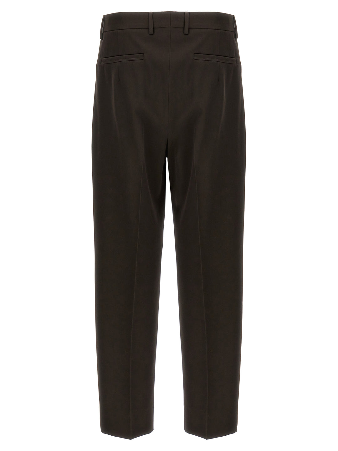 Front Pleat Pantaloni Marrone