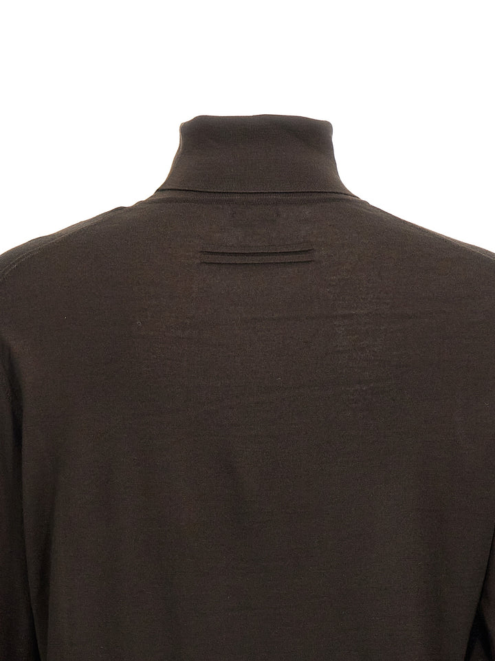 Silk Cashmere Turtleneck Sweater Maglioni Marrone