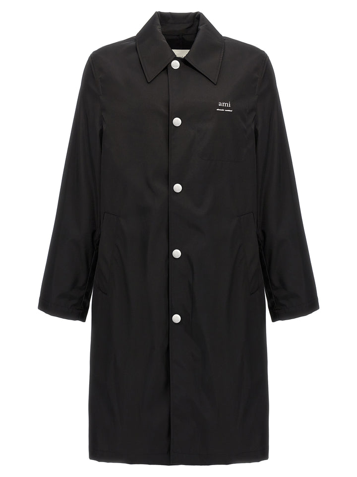 Technical Twill Trench Coat Trench E Impermeabili Nero