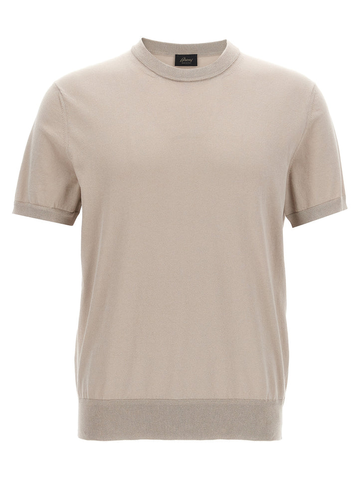 Knitted T Shirt Beige