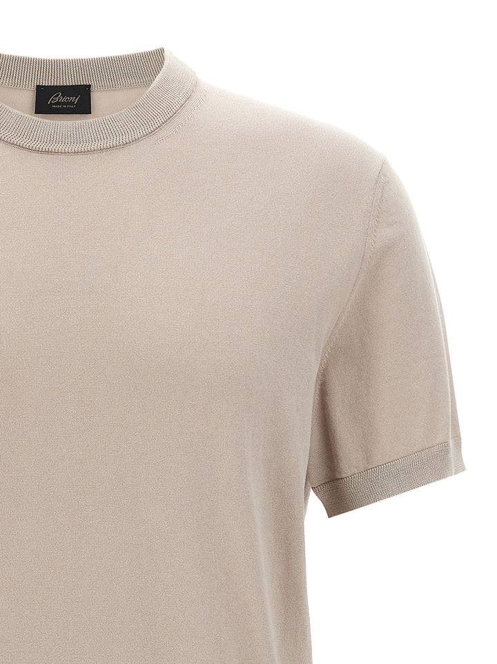 Knitted T Shirt Beige