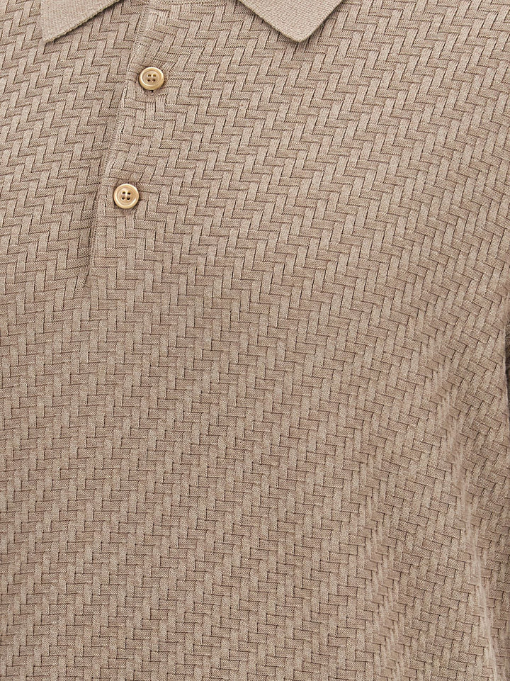 Knitted  Shirt Polo Beige