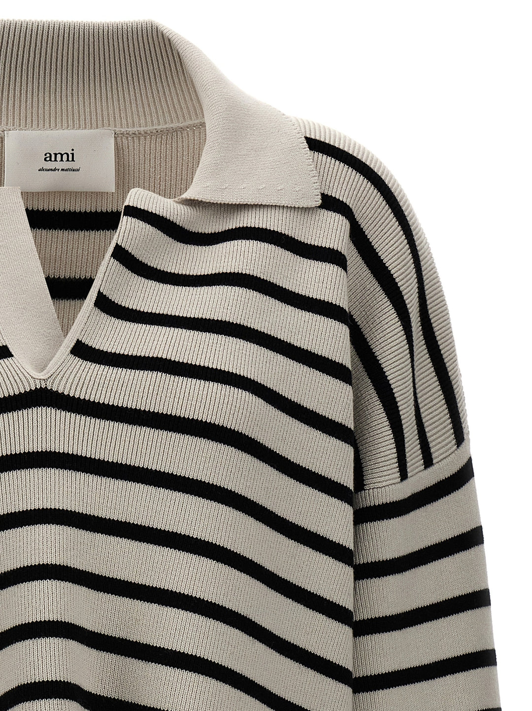 Striped Polo Sweater Maglioni Bianco/Nero