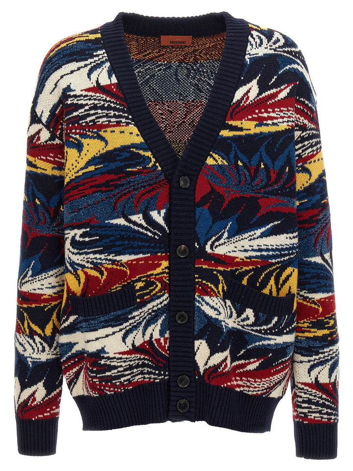 Jacquard Patterned Cardigan Maglioni Multicolor