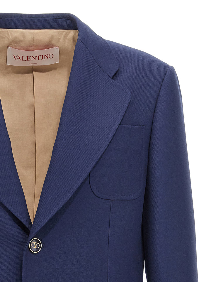 Valentino Garavani Single-Breasted Blazer Blu