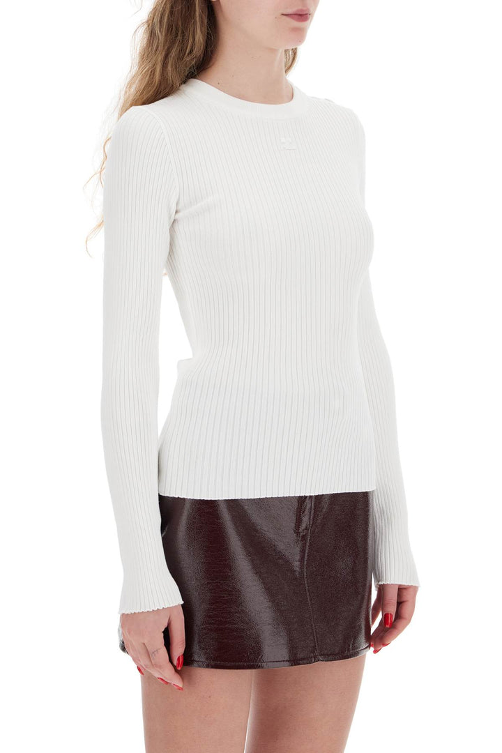 Pullover In Maglia Stretch A Coste