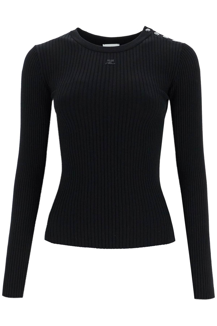 Pullover In Maglia Stretch A Coste