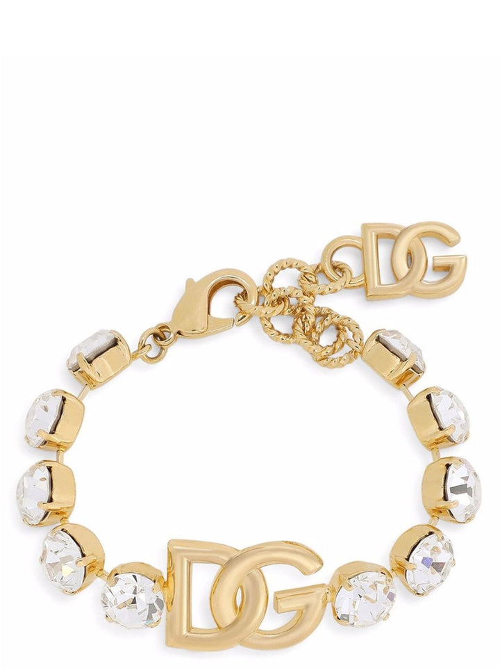 Logo Rhinestone Bracelet Gioielli Oro