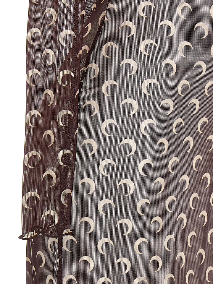 Moon Printed Abiti Marrone