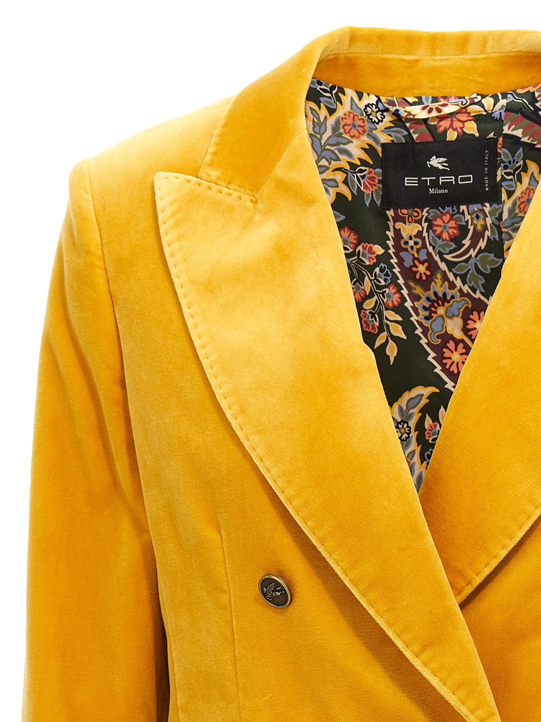 Double-Breasted Velvet Blazer Blazer And Suits Giallo