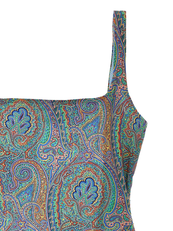 Paisley One-Piece Swimsuit Beachwear Multicolor