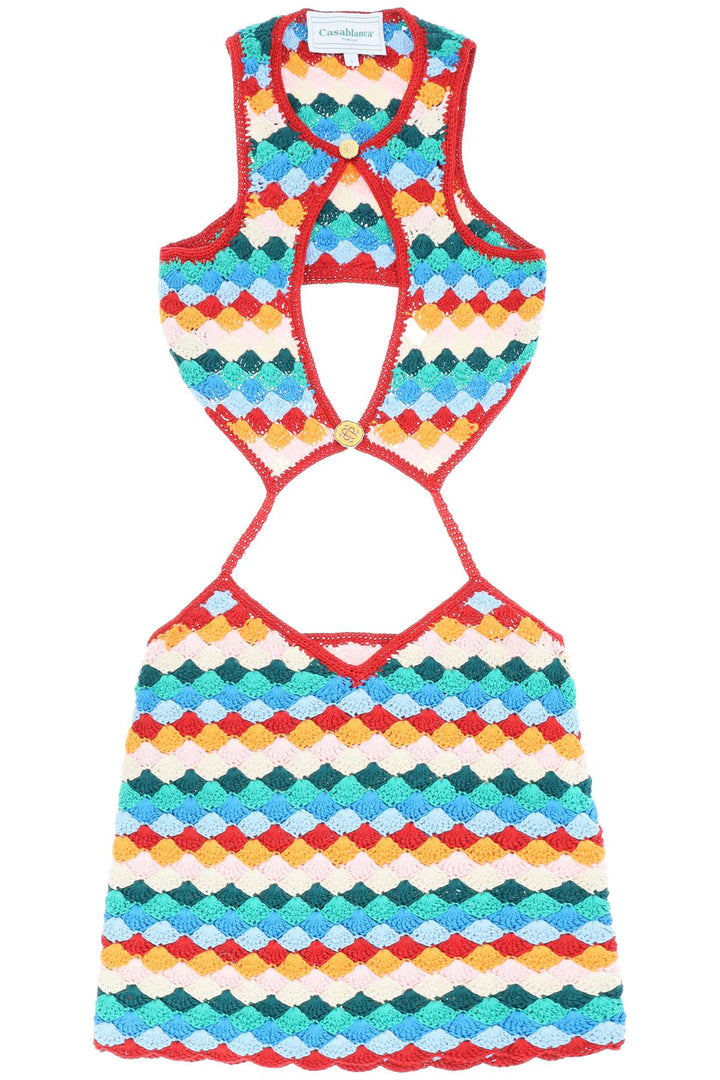 Mini Abito In Crochet 'Rainbow Shell'