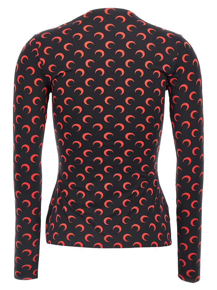 Moon Printed Jersey Top Nero