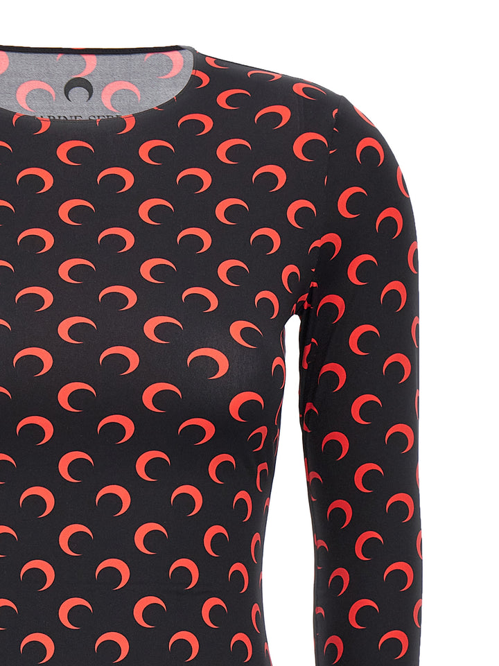 Moon Printed Jersey Top Nero