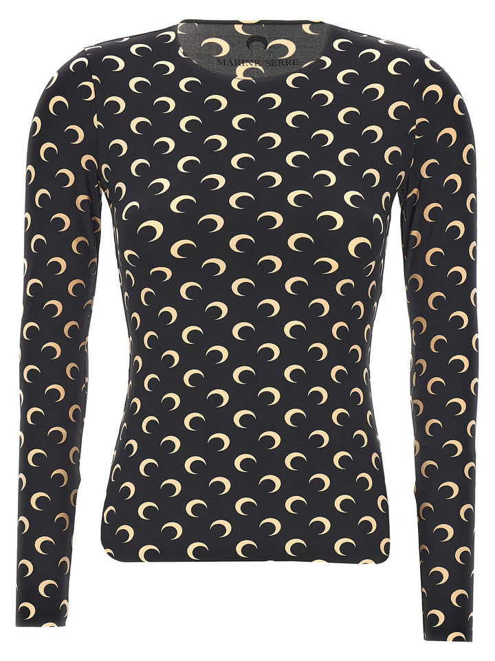 Moon Printed Jersey Top Nero